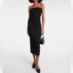 Stays Black Strapless Tube Dress with Leather top